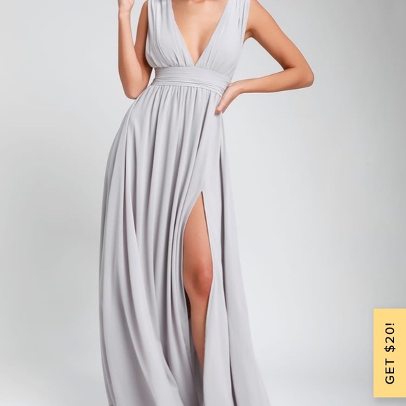 Light Grey Maxi Dress | Womens | Small | 100% Polyester | Lulus